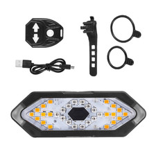 Bicycle Remote Tail Light USB Rechargable Turn Signal Warning Lamp With Horn B