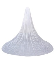 EllieWely Long Cathedral Length Pearl Wedding Bridal Veil With Metal Comb F07