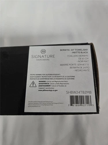 = Signature Hardware SHBW24TB2MB Berwyn 24" Towel Bar Matte Black NEW - Picture 5 of 5