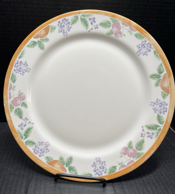 Arcopal Gastronomie France Floral Fruit 12.5'' Opal Glass Dinner Plate Farmhouse