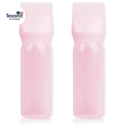 2Pack Root Comb Applicator Bottle - 6 Oz Hair Oil Applicator, Dye Bottle Tools w