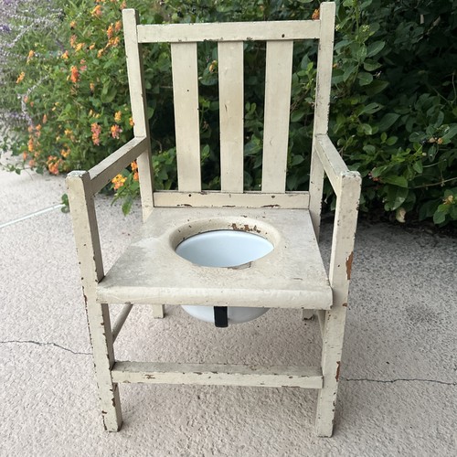 Vintage Potty Chair Wooden Potty Toilet Training Seat With Bowl