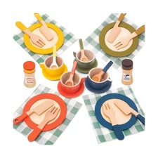 30 PCS Wooden Play Dishes and Plates for Kids, Montessori Wooden Ki... Fast Ship