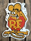 VINTAGE LARGE RATFINK R.F. RAT SERVICE OIL GAS STATION GASOLINE PORCELAIN SIGN