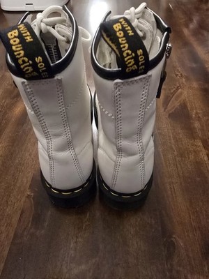 Dr. Doc Martens 1460 Twin Zip White Leather Boots US Womens 8 | eBay