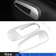 Fit For Ford Edge 2015~2020 Matte Silver Car Seat Button Handle Cover Trim 2PCS