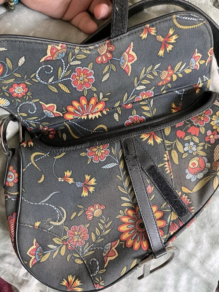 Bolso de Sillín Dior Verde Lona/Cuero RARO Bolso de Diseñador - Edición Limitada Foto 3 de 4