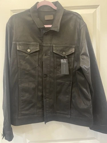 Monfrere Men's Black Dean Coated Trucker Jacket Size XXL - product listing photo