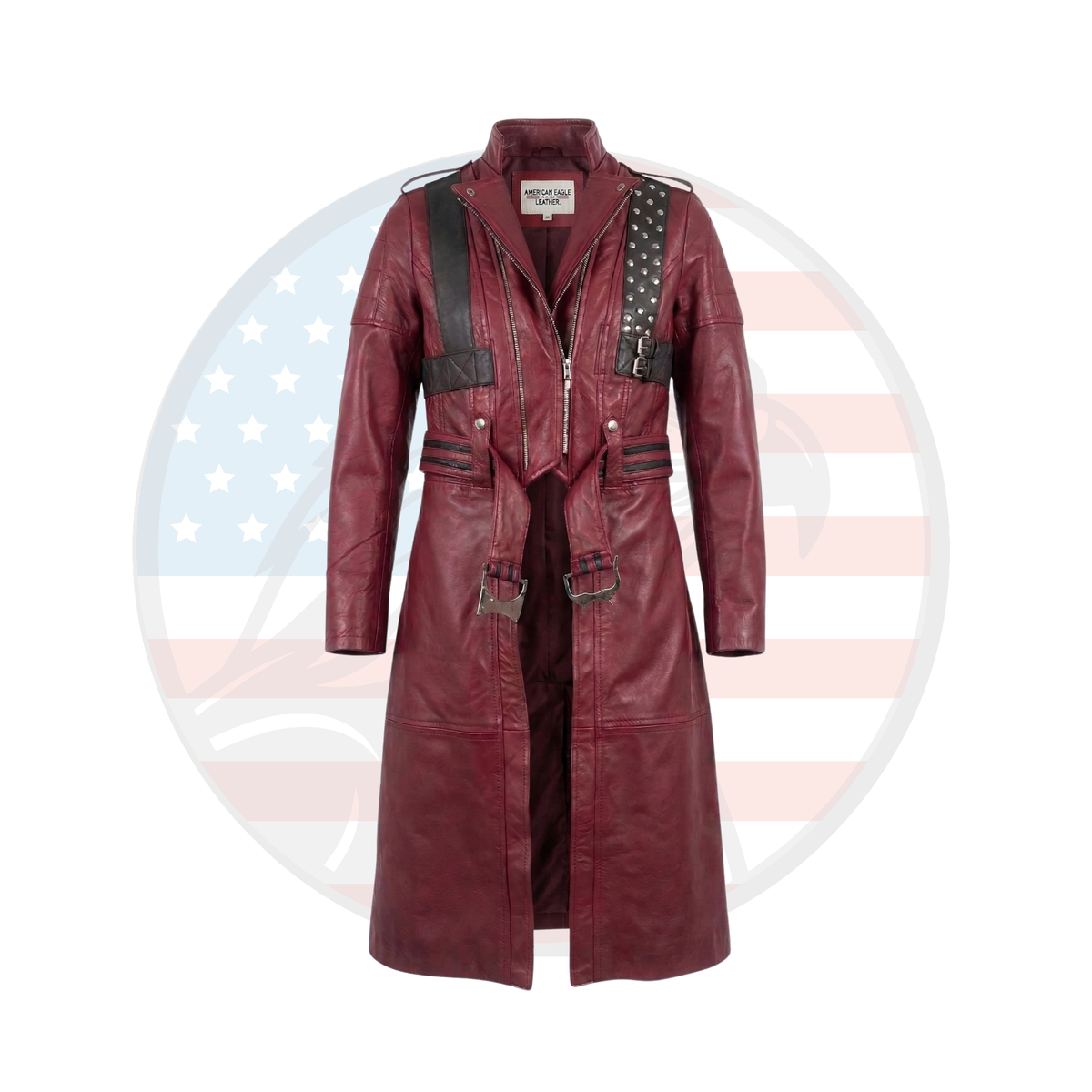 Devil May Cry DMC3 Dante Leather Trench Coat Cosplay Devil Sword