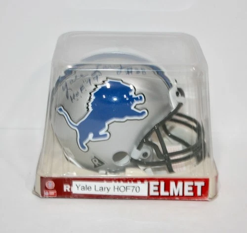 Lions Yale Lary "HOF 79" Signed Mini Helmet