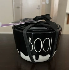 NEW Rae Dunn Halloween Ceramic Measuring Cups Boo! Spooky Eek! Scary Nesting