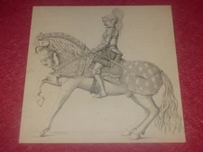 Drawing Original Ink End Xixth Sign J Justin Storck Rider Armour Middle Age