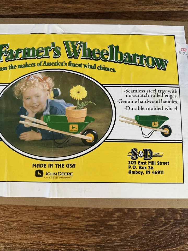 JOHN DEERE - Vintage LITTLE FARMER'S WHEELBARROW MODEL #4JD RARE NOS! - Image 4 of 4