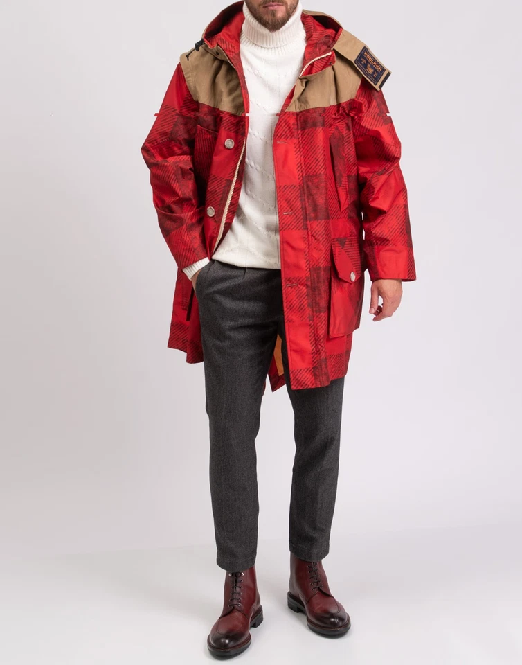 RRP€870 WOOLRICH x GRIFFIN Loveland Fishtail Parka Jacket US M EU L Gingham Hood - Image 2 of 4