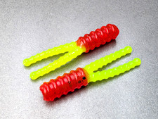 (30) 1.65" Slab Poacher Red / Chart Soft Plastic Crappie Bait Grub Jig Minnow