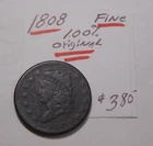 Photo of a 1808-P Large Cent from an eBay listing that sold on Jul 10, 2026