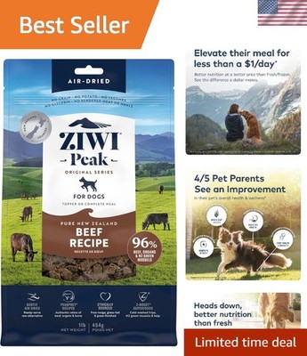 Delicious Grain-Free Beef Dog Food for All Life Stages - 16oz Air-Dried