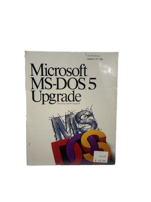 Microsoft MS-DOS 5 Upgrade Operating System Software 5.25'' Floppy Disk SEALED