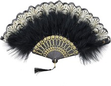 BABEYOND Marabou Feather Fan Flapper Vintage