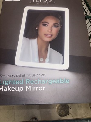 Portable Makeup Mirror with Adjustable Stand, Dimmable LED Lighting, 3 Color ...