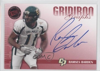 2009 Press Pass SE Gridiron Graphs Red 27/150 Ramses Barden Rookie Auto RC 0a2