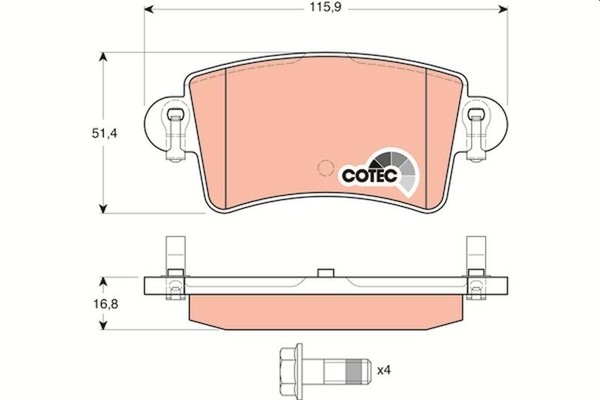 Bremsbelagsatz Scheibenbremse Hinten TRW GDB1470 FÜR Nissan Opel BremsbelÄGe-image