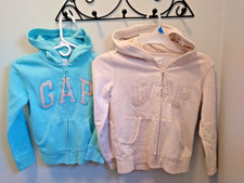  2 Gap Kids - Full Zipper Hoodie Sweatshirt w/ Pockets  Glitter Trim M  XL 