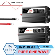 Pure Sine Wave Power Inverter 36V DC 30-45V to 120V AC 1500W~5000W