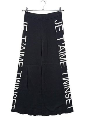 TWINSET MILANO Marlenehose Damen Hose Gr. DE 36 schwarz-weiß Casual-Look