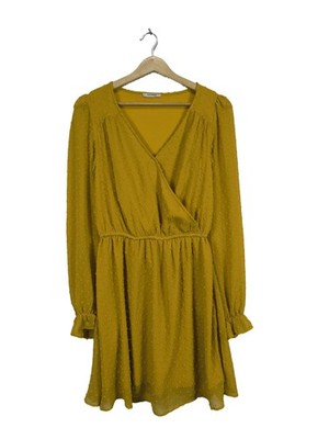 DORSAY Langarmkleid Damen Kleid Gr. DE 34 khaki Casual-Look