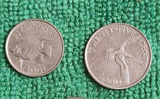 2001 BERMUDA FIVE CENT AND 2000 BERMUDA TWENTY FIVE CENT COIN LOT