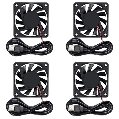 4Pcs DC 5V USB 6010 Lüfter 3D Drucker 60x60x10 Bürstenloser 6015 