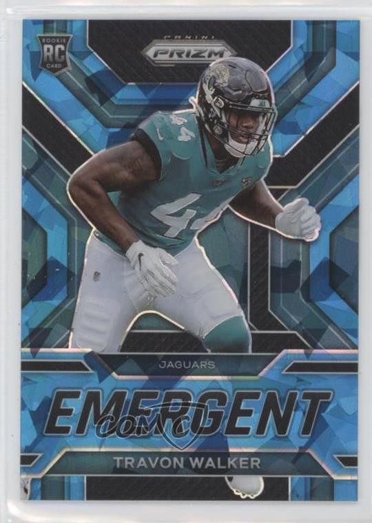 2022 Panini Prizm Emergent Blue Ice Prizm 31/99 Travon Walker #E-19 rf2
