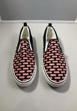 H-E-B HEB Grocery Boat Shoes Canvas Graphic Slip On Size 10-Men 12-Women