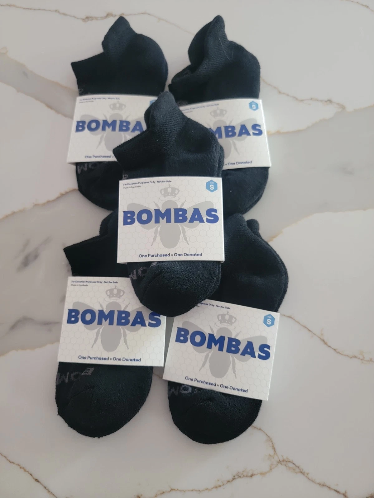 Bombas Black Ankle Socks Small (5 Pack)