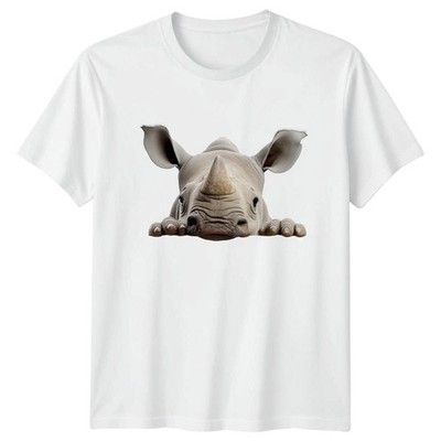 Peeking Rhino T-Shirt Nashorn Wildlife 2026 Geburtstag Geschenk für Sie und Ihn