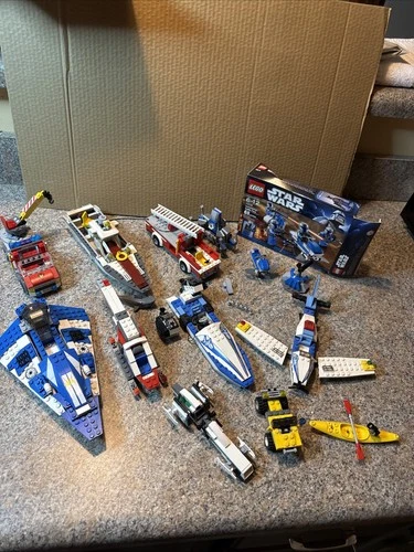 Legos Star Wars Lot + Fishing + Fire Trucks + More Multiple Sets 60147 7914 8093