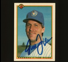 1990 Topps #385 Tom Filer - AUTOGRAPHED - Brewers - Inv# 0119
