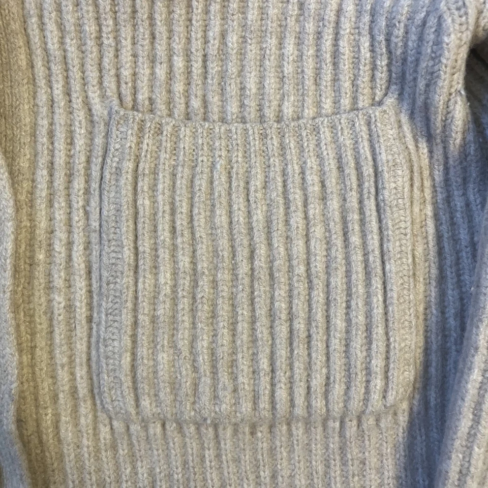 Uniqlo U женщин ребристый шерсти кардиган размер XS желтовато-коричневый вязаные карманы тихий роскошный мягкий - Изображение 2 из 4