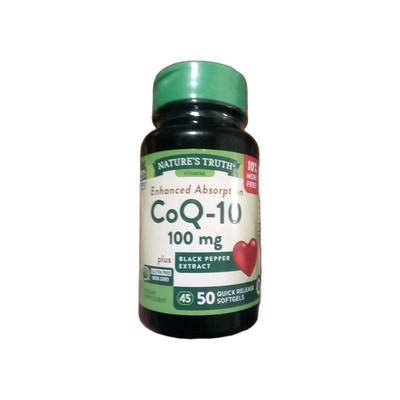 Nature's Truth Enhanced Absorption CoQ10 100 mg Plus Black Pepper Extract 50ct