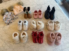 15 Pairs Girls Shoe Lot 0-24mos Ugg, Nike, Baby Gap, H&M, Boot Barn & 2 Hats
