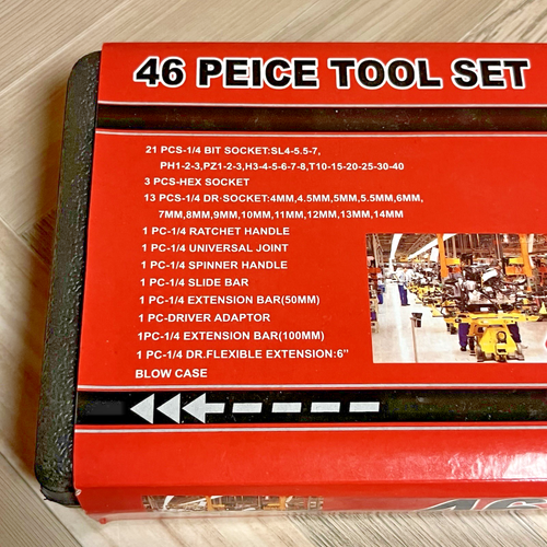 Kit de herramientas 46 piezas - Juego de reparación de automóviles y hogares - Incluye llave dinamométrica y trinquete - Imagen 17 de 18