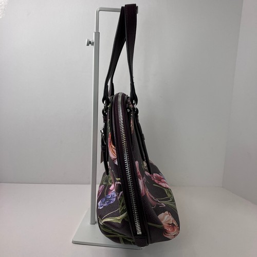 Dana Buchman Schulranzen Tulpen Blumenmuster braun Kuppel Handtasche ablösender Schultergurt Neu mit Etikett - Bild 9 von 21