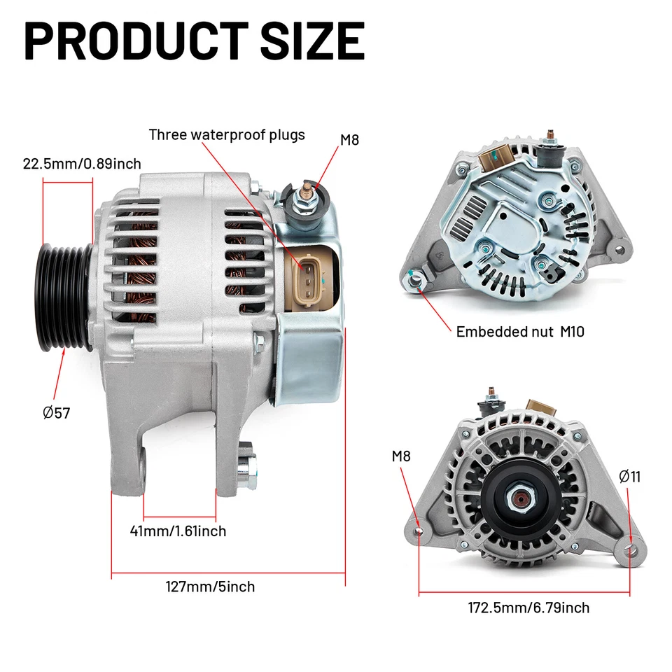 Alternador para Toyota Celica MR2 2000-2005 Corolla Matrix 03-08 1,8 L 102211-1920 Foto 4 de 4
