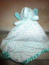 CLOUD ISLAND MINT GREEN ELEPANT LARGE 30 X 30 BABY LOVEY SECURITY BLANKET