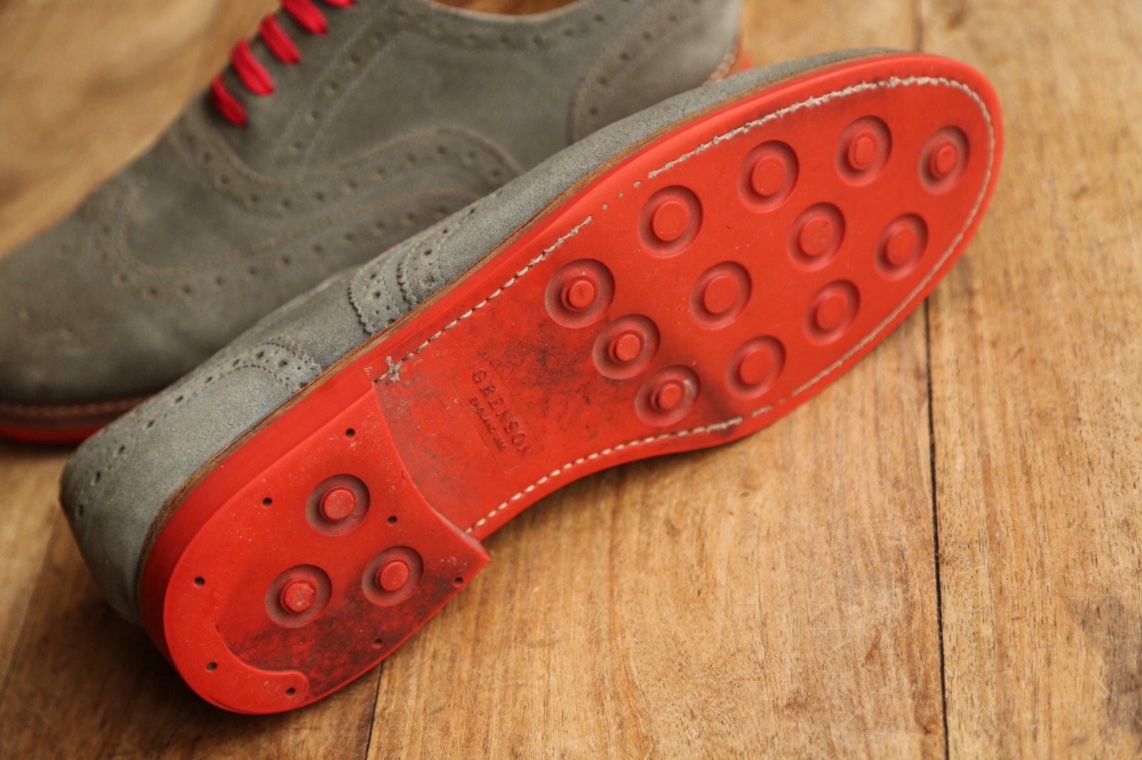 Grenson Grey Suede Oxford Brogue shoes Men's UK 10 G US 11 EU 44 eBay