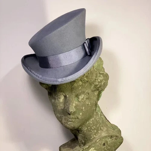 Kaschmir Mütze asymmetrisch Zylinder Unisex Steam Punk Wolle Party Kostüm Magic Cap - Bild 21 von 35