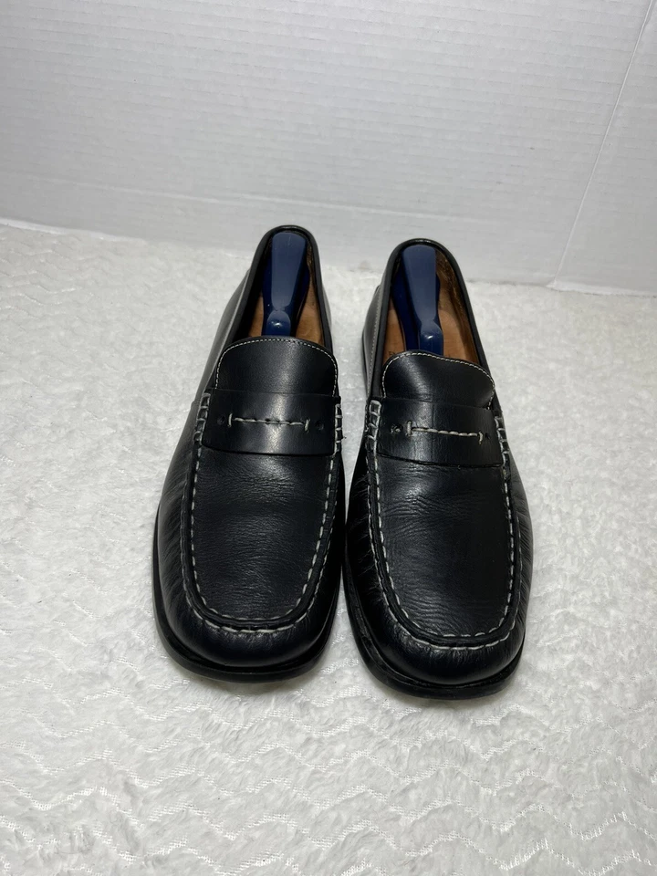 Мужские черные кожаные итальянские мокасины без шнуровки Bacco Bucci Portland размер 8 - Изображение 3 из 4