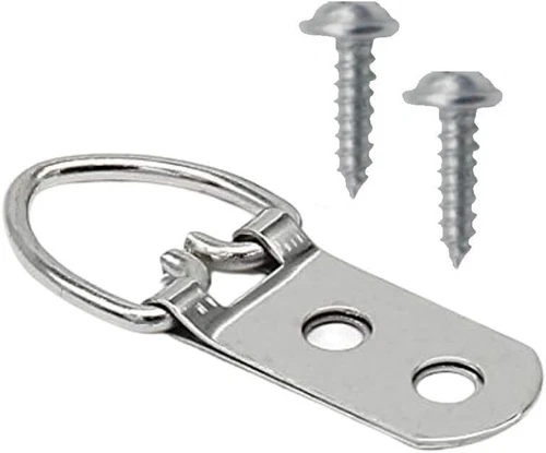 20 Pack of D-Ring Picture Hangers with 40 Screws, Heavy Duty Double Hole Frame H - Picture 1 of 3