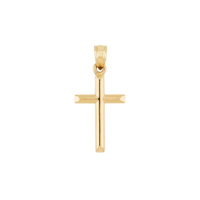 14k Gelbgold Kreuz Anhänger Religiös Basic Charm 0,5 Gramm.